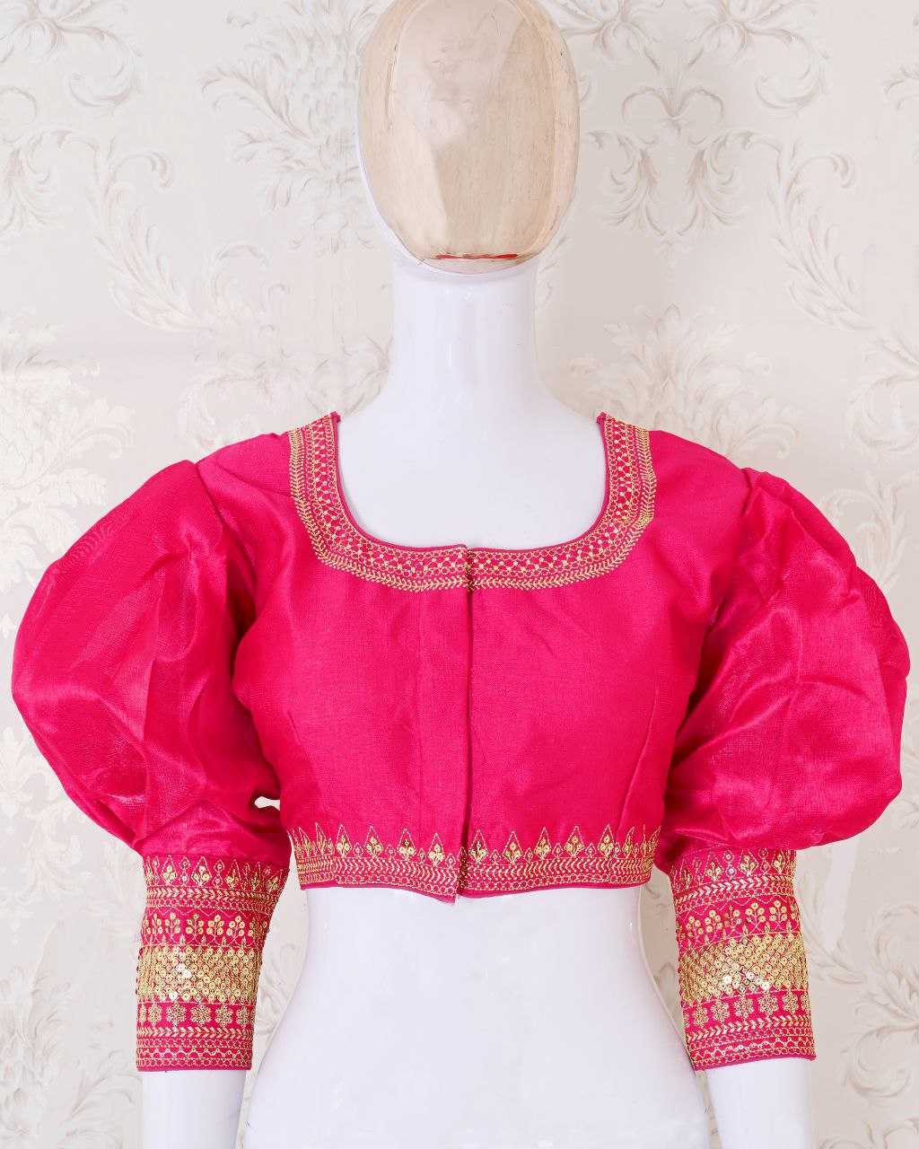 YNF MILAN SILK RFF 204 READYMADE BLOUSE WHOLESALE SEQUENCE EMBROIDERY BLOUSE  MANUFACTURER